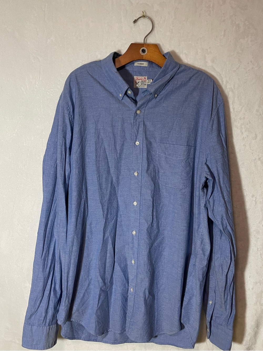J. Crew Men's Light Blue Broken-In Oxford Organic Shirt